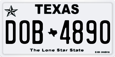 TX license plate DOB4890