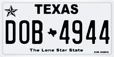 TX license plate DOB4944