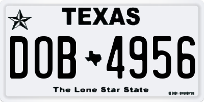 TX license plate DOB4956