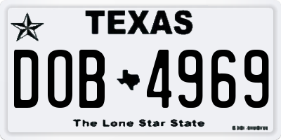 TX license plate DOB4969