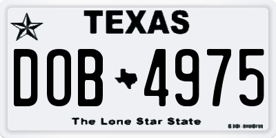 TX license plate DOB4975