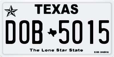 TX license plate DOB5015