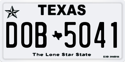 TX license plate DOB5041