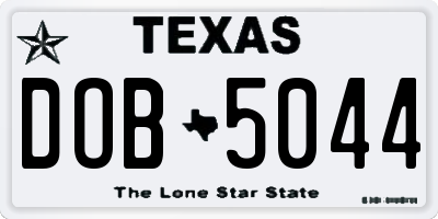TX license plate DOB5044