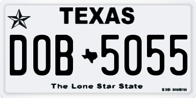 TX license plate DOB5055