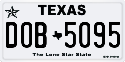 TX license plate DOB5095