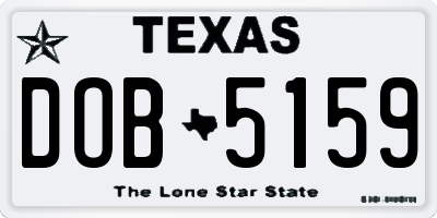 TX license plate DOB5159