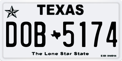 TX license plate DOB5174
