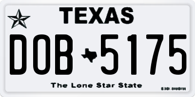 TX license plate DOB5175