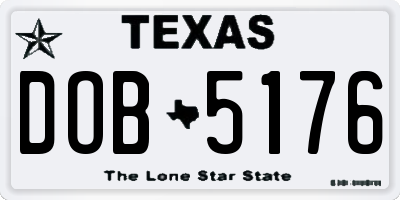 TX license plate DOB5176