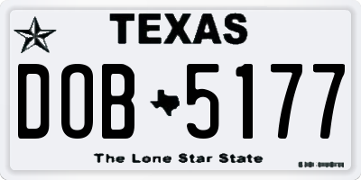 TX license plate DOB5177