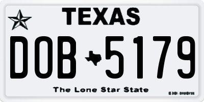 TX license plate DOB5179
