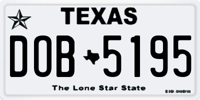TX license plate DOB5195