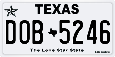 TX license plate DOB5246