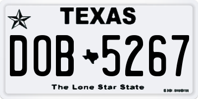 TX license plate DOB5267