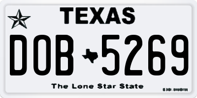 TX license plate DOB5269