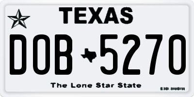 TX license plate DOB5270