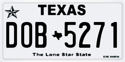 TX license plate DOB5271