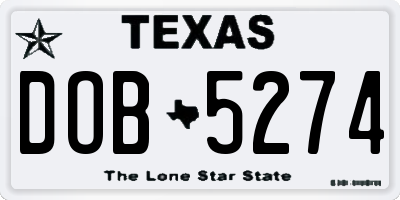 TX license plate DOB5274