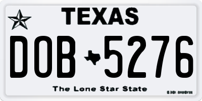 TX license plate DOB5276