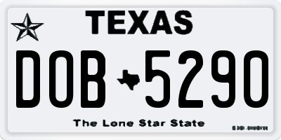 TX license plate DOB5290