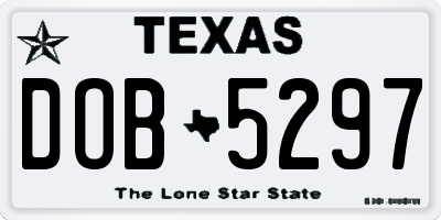 TX license plate DOB5297
