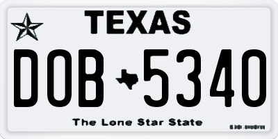 TX license plate DOB5340