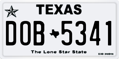 TX license plate DOB5341