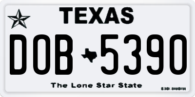 TX license plate DOB5390