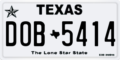 TX license plate DOB5414