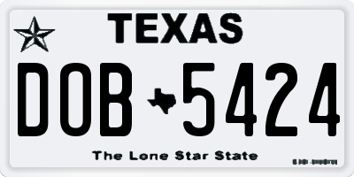 TX license plate DOB5424