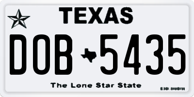 TX license plate DOB5435