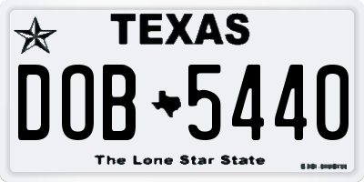 TX license plate DOB5440