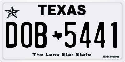 TX license plate DOB5441