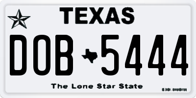 TX license plate DOB5444