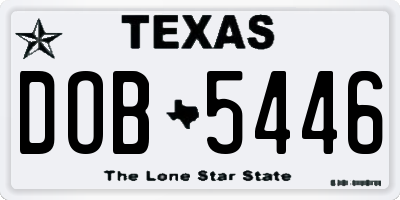 TX license plate DOB5446