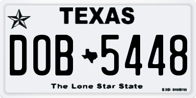 TX license plate DOB5448