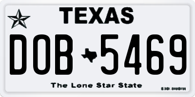 TX license plate DOB5469
