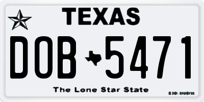 TX license plate DOB5471