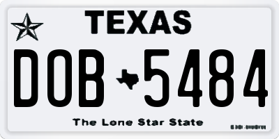 TX license plate DOB5484