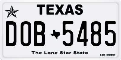 TX license plate DOB5485