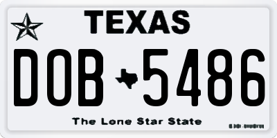 TX license plate DOB5486