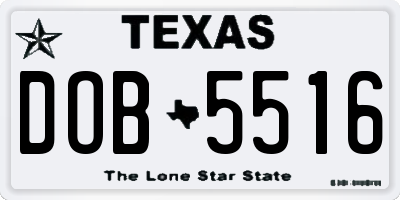 TX license plate DOB5516