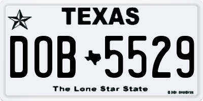 TX license plate DOB5529