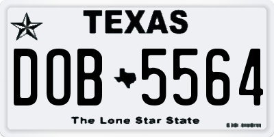 TX license plate DOB5564