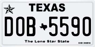 TX license plate DOB5590