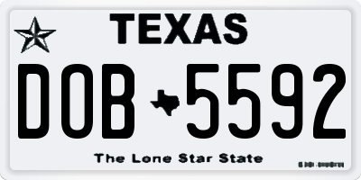 TX license plate DOB5592