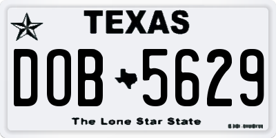 TX license plate DOB5629