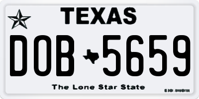 TX license plate DOB5659
