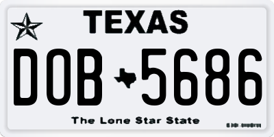 TX license plate DOB5686